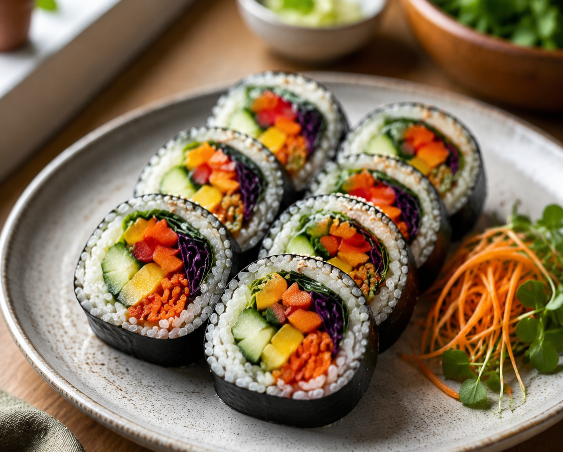 Sushi At Home: Easy Vegetable Sushi Rolls for Lunch