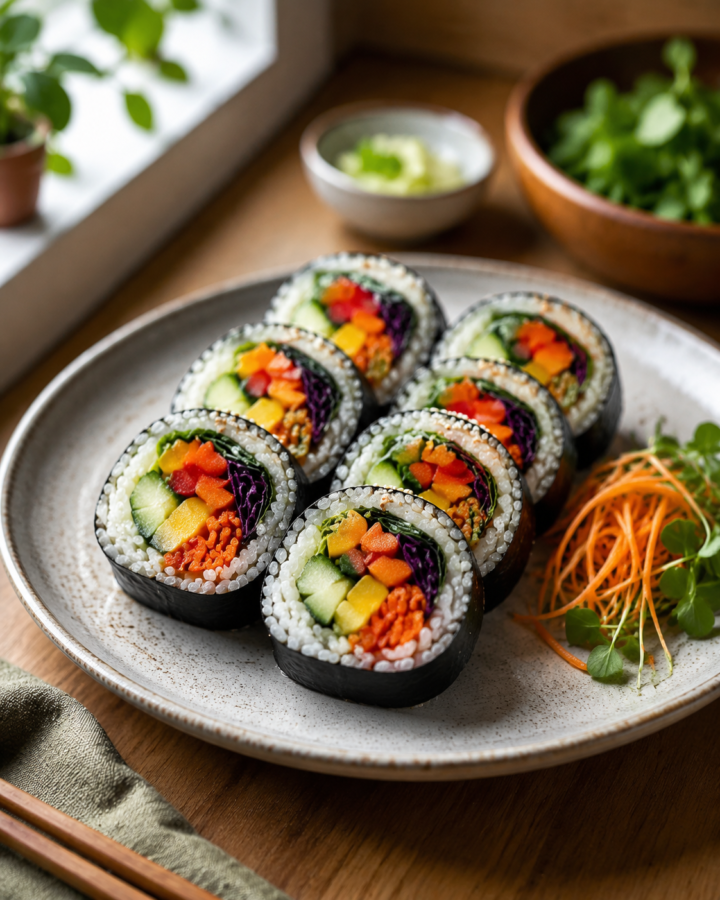 Sushi At Home: Easy Vegetable Sushi Rolls for Lunch